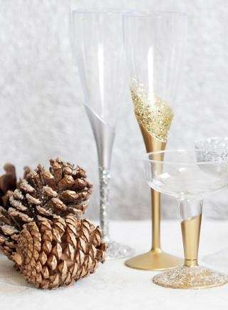 Champagne glas met glitters