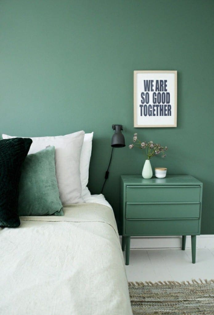 Slaapkamer met veel groen
