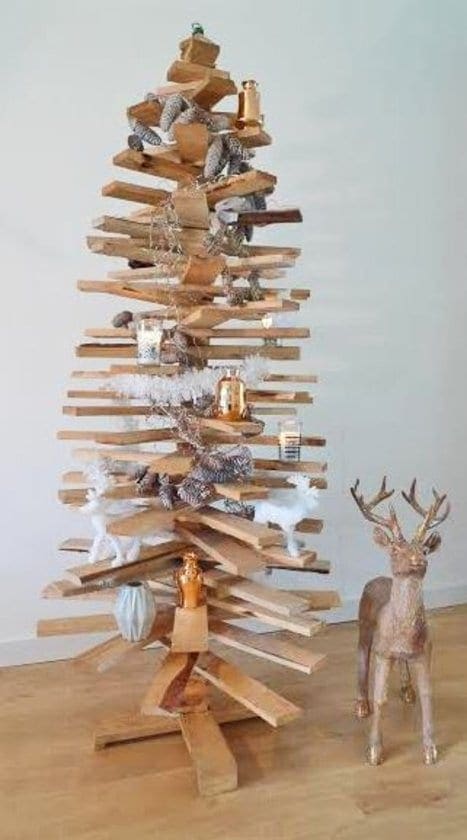 Luxe houten kerstboom 3D