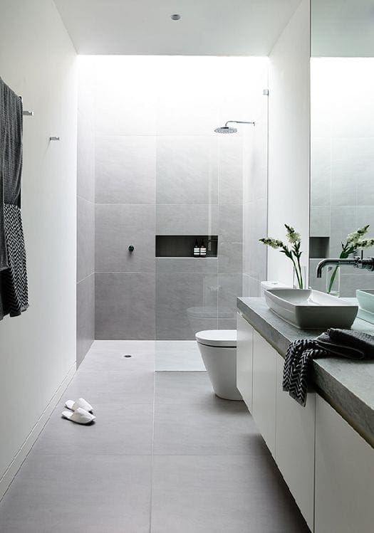 Badkamer modern met natuursteen