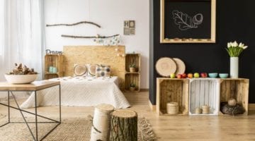 DIY bijzettafel - houten fruitkastjes nachtkastje en bijzettafel en kastje